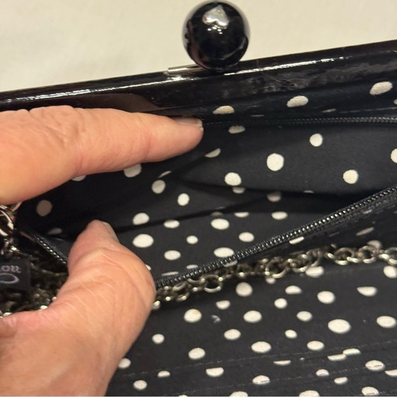 Brighton DIVA CHIC Black Multi Leather Clutch Bag Small Purse Studs Bling Chain - Picture 5 of 8